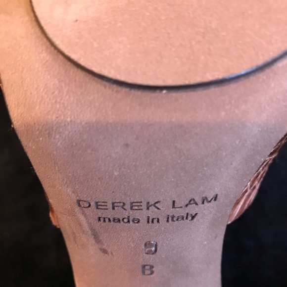 DEREK LAM Layn Snakeskin Suede Crisscross sandals - Picture 6 of 8